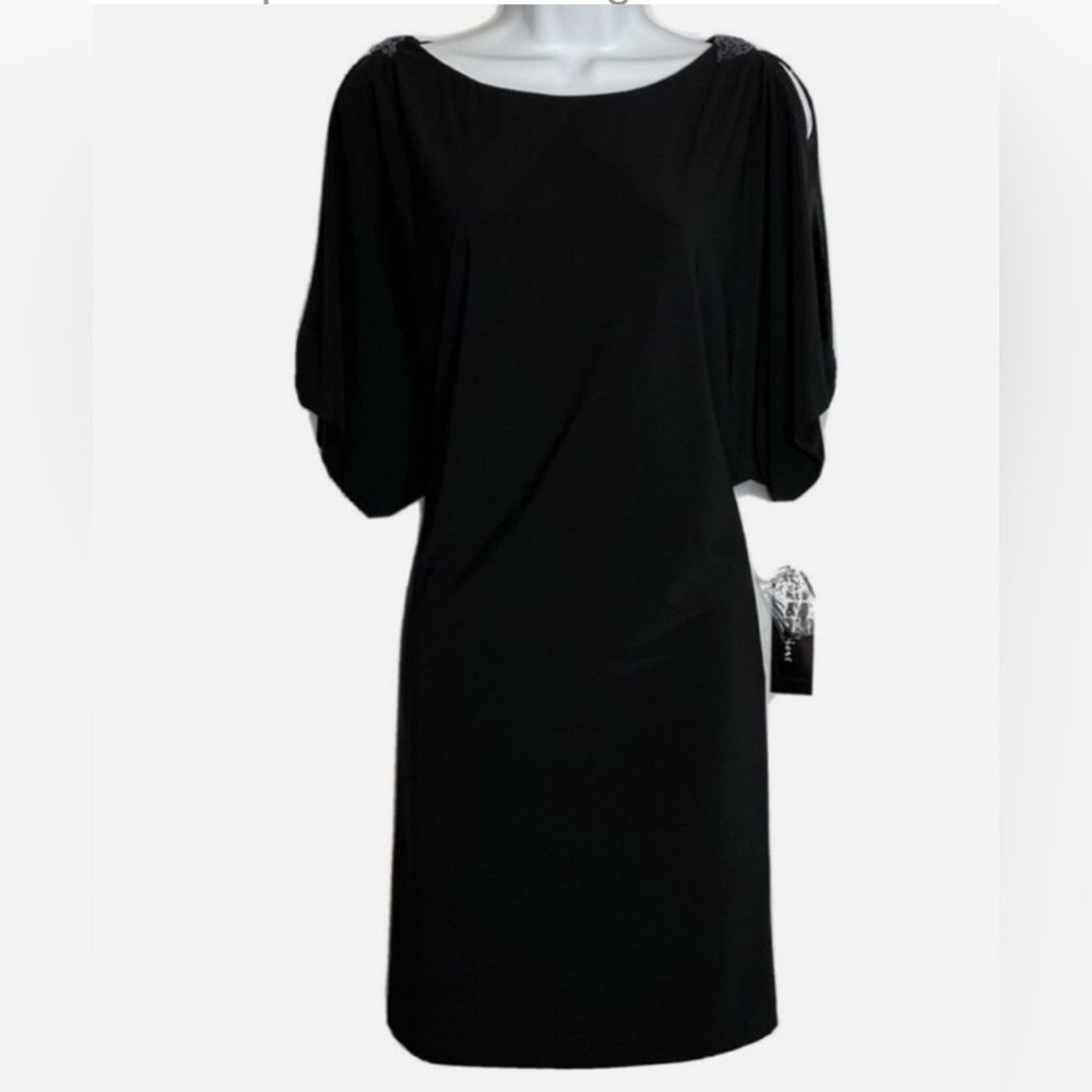 S.L. Fashions Chic Black Sheath Dress with Dolman Sleeves,20W 🦋